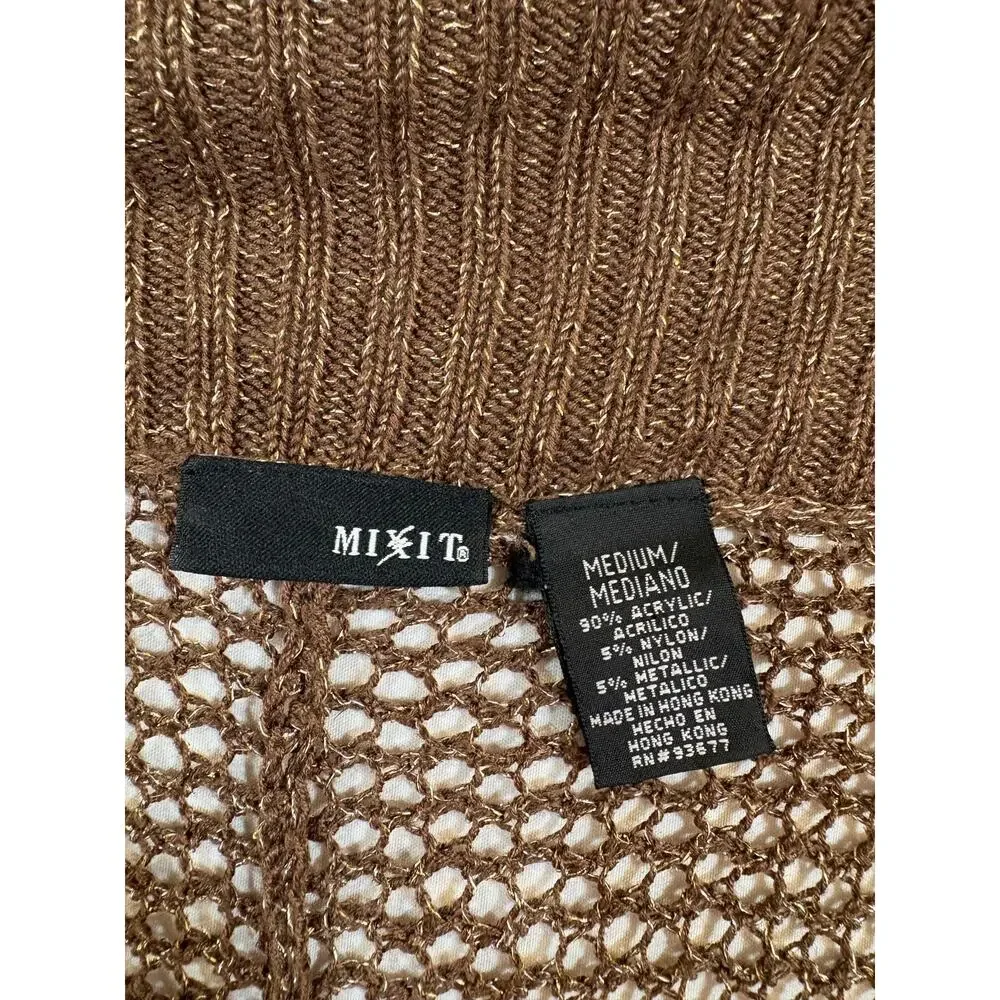Vintage Y2K Mix It Brown Long Sleeve Shrug Sweater Size Medium